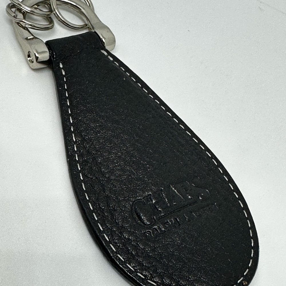 Chaps Leather Key Holder with Silver Details